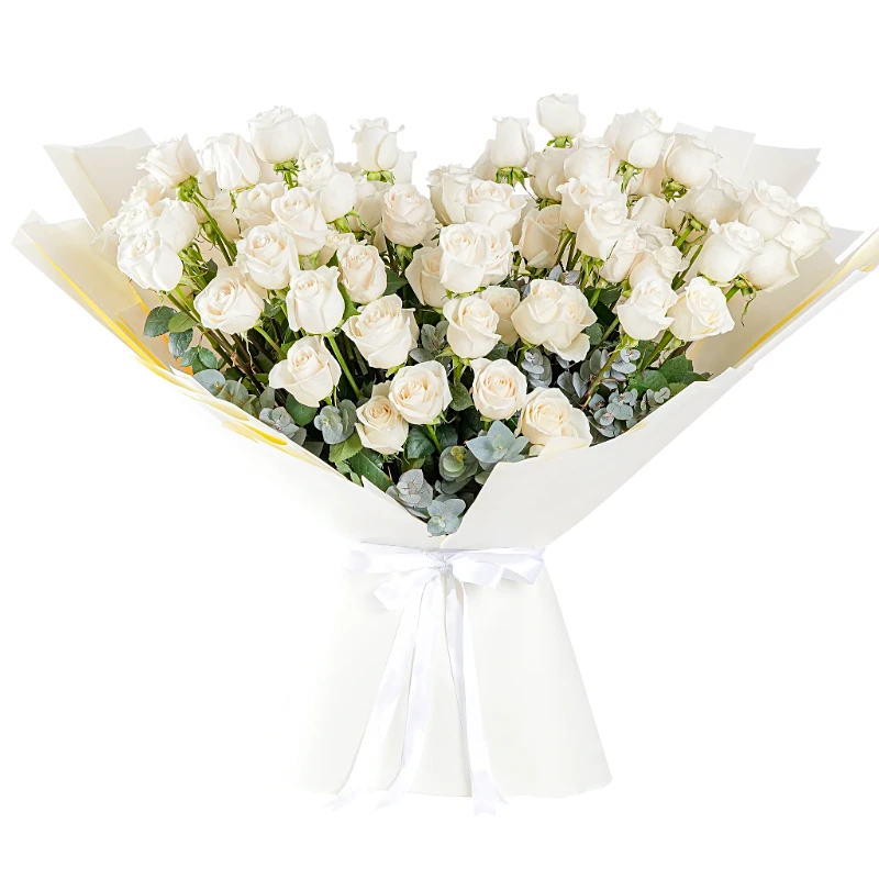 Букет из 101 белоснежной розы