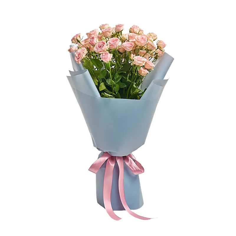 Букет из 13 розовых кустовых роз