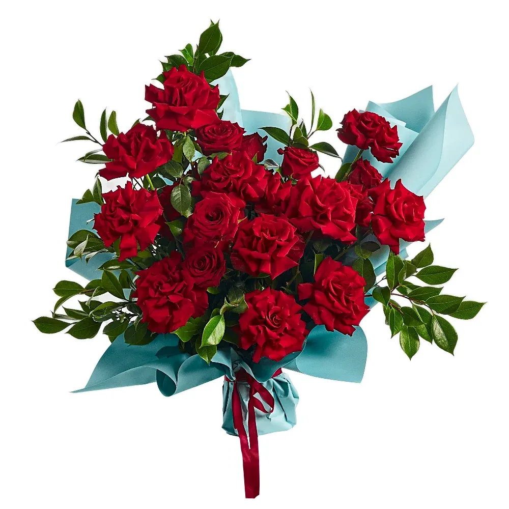 Букет из 19 красных французских роз