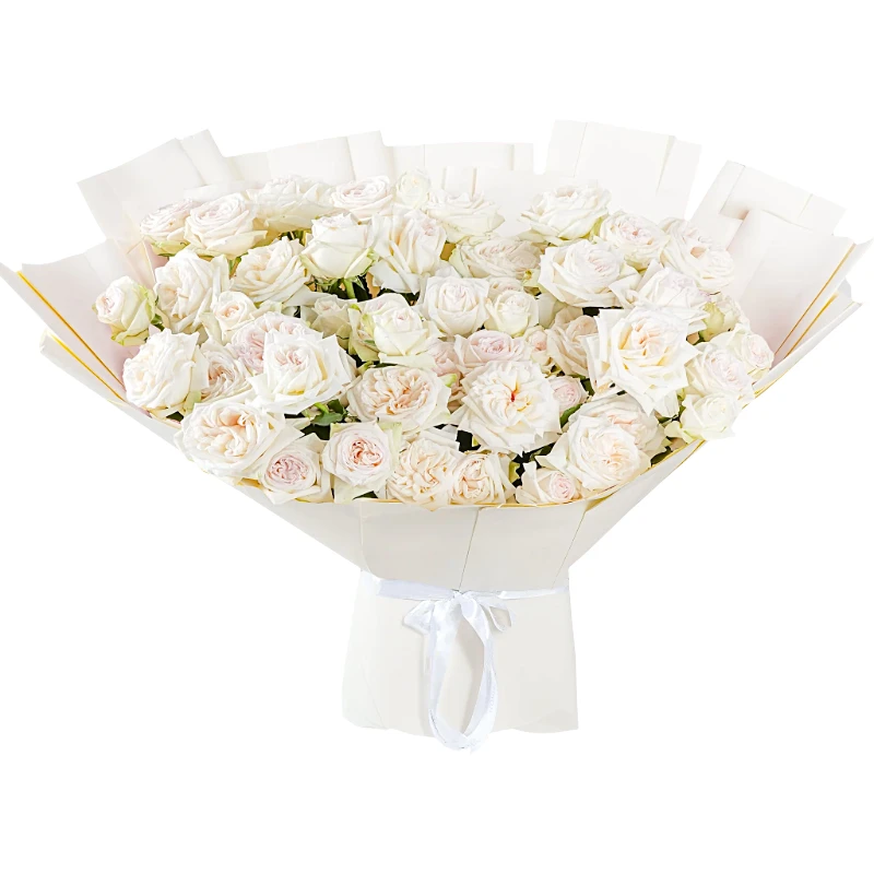 Букет из 51 кустовой белой розы