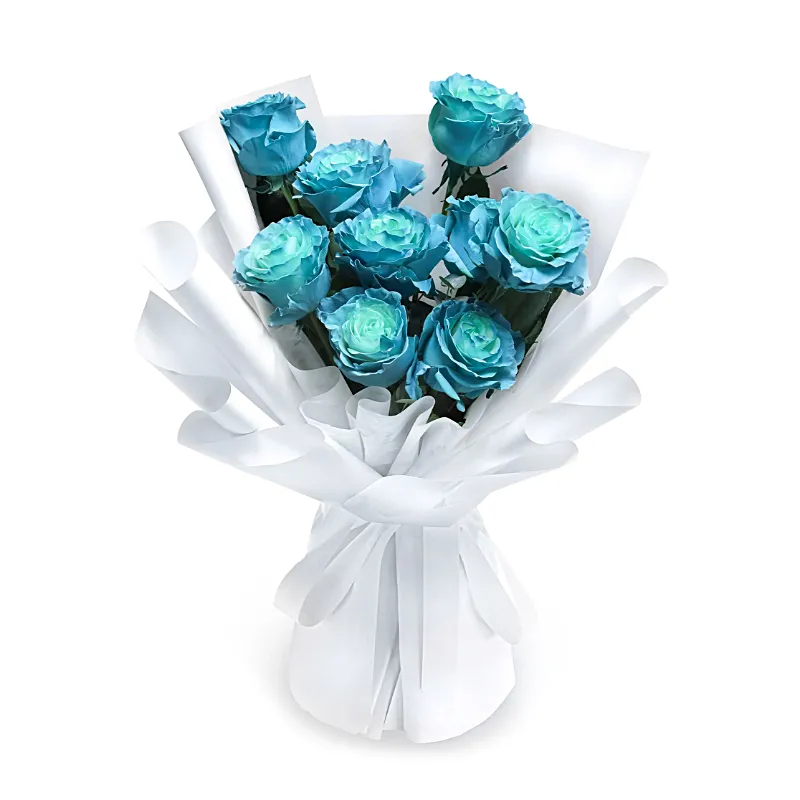 Букет из 9 синих роз