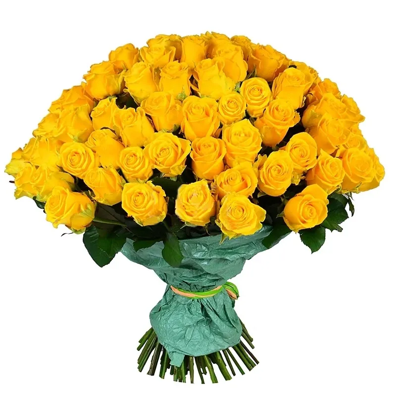 Букет из 101 желтой розы премиум