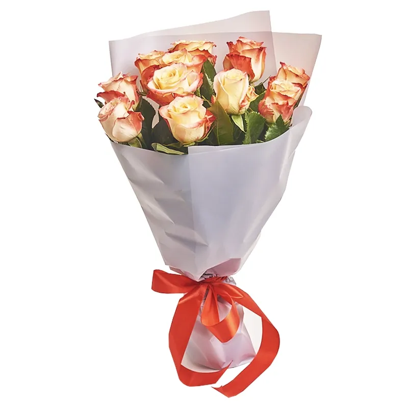 Букет из 11 коралловых роз (50 см)