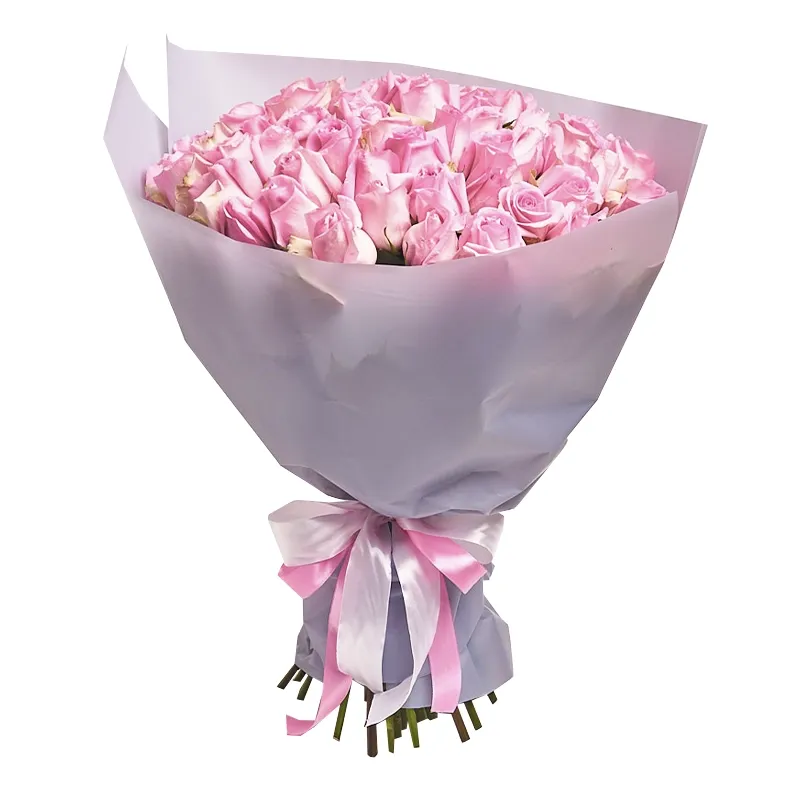 Букет из 51 пурпурной розы (50см)