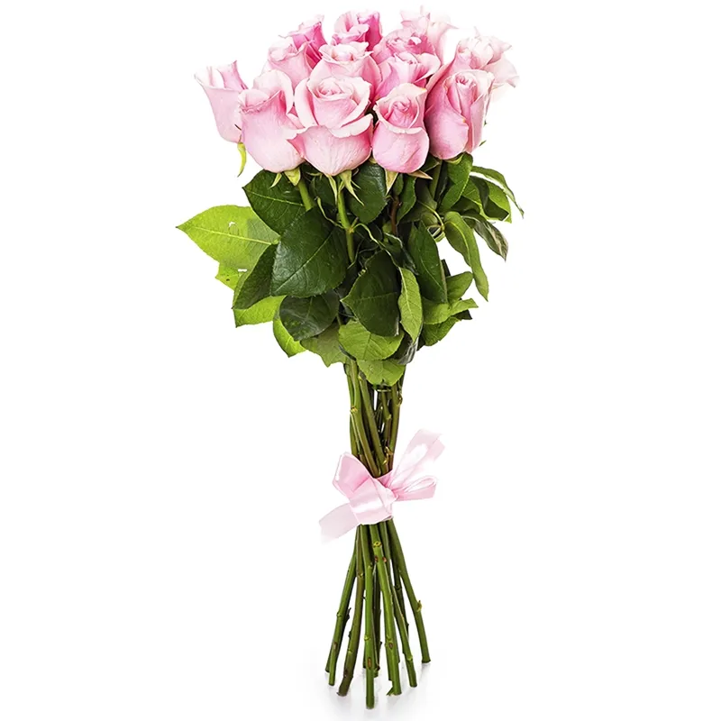 Букет из 15 розовых роз (80см)