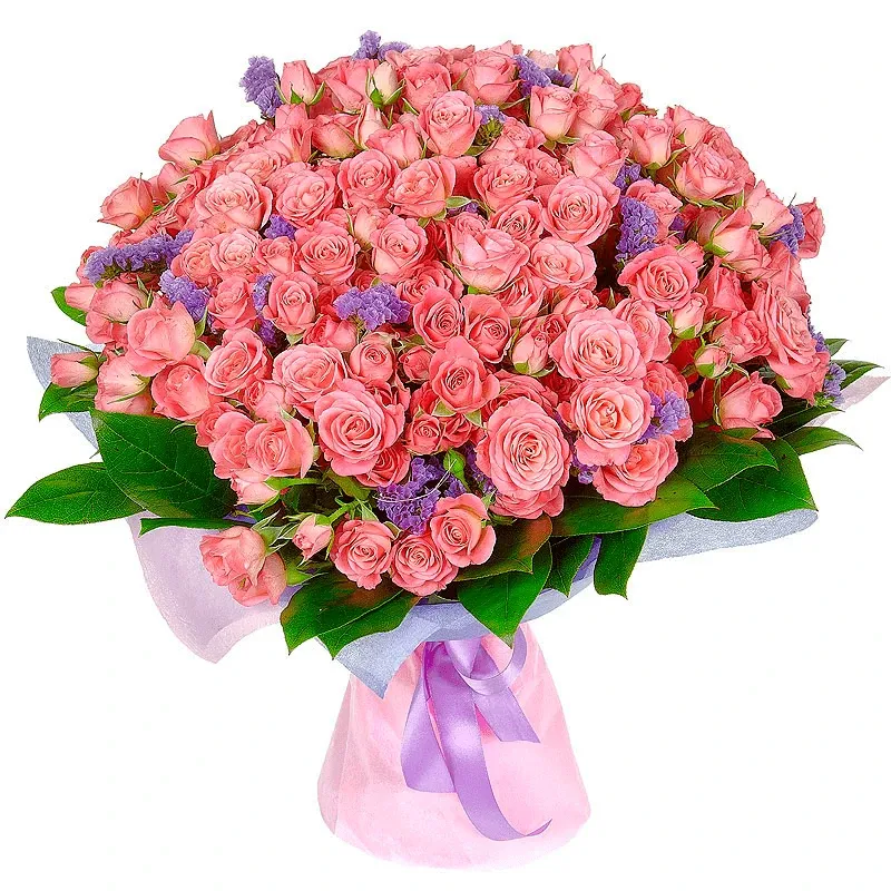 Букет из кустовых роз «Ключ к сердцу»