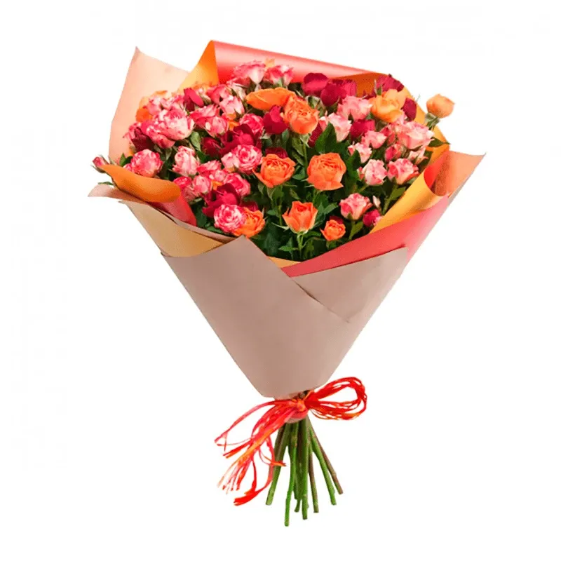 Букет из кустовых роз «Костер чувств»
