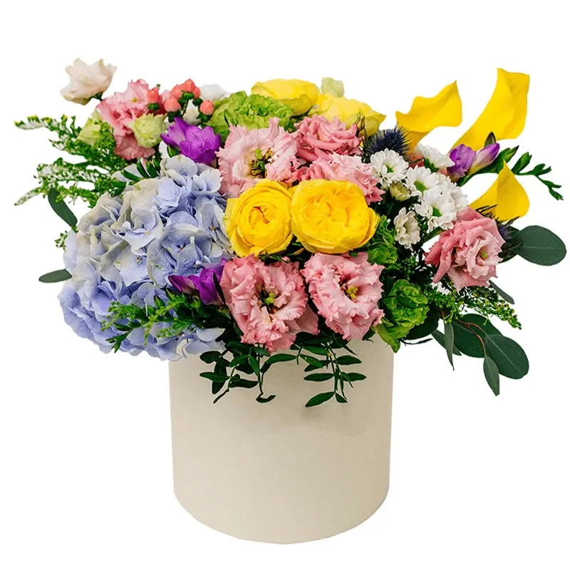 Цветы в коробке «Аквамарин»