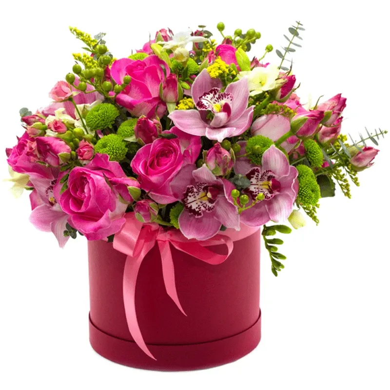 Цветы в коробке «Грация»