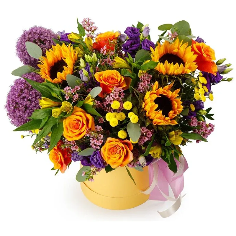 Цветы в коробке «Сокровище сердца»