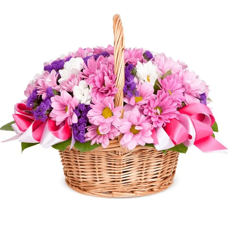 Корзина с цветами «Барби»