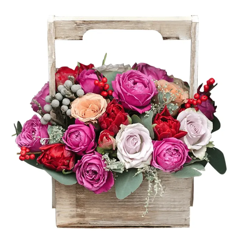 Корзина с цветами «Пир цветов»