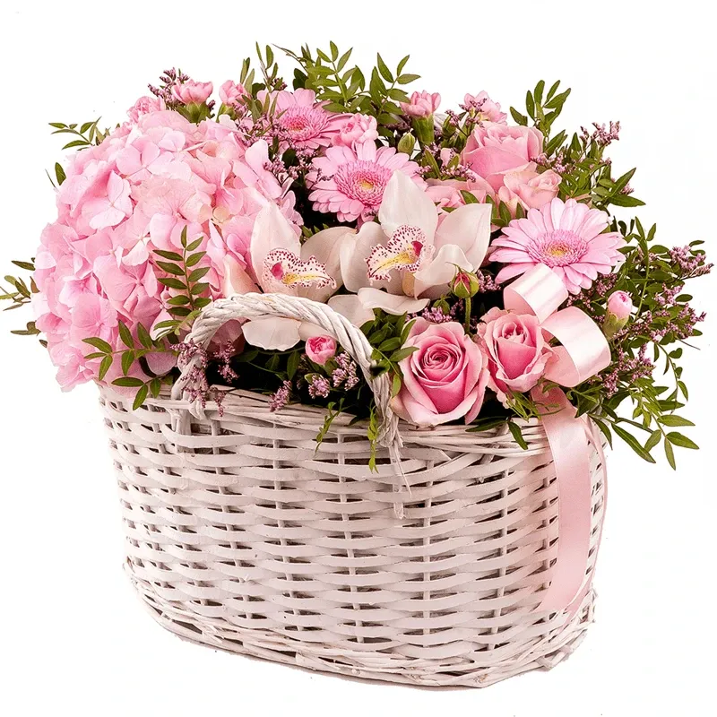 Корзина с цветами «Сияющая улыбка»